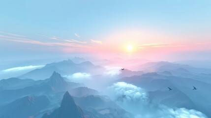 Obraz premium sunset in the mountains