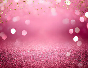 pink bokeh background.a pink celebration background with glittering colors, bokeh, and blank space, highlighting the elegance and simplicity of the festive scene.