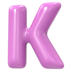 K Font 3D Render