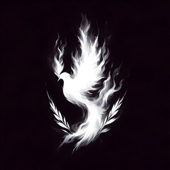 Flame in the shape of a dove