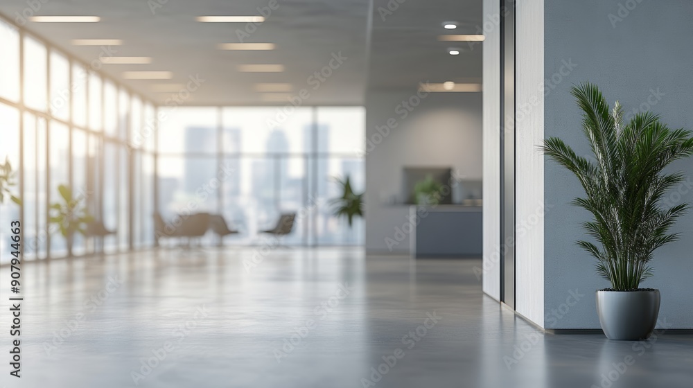 Poster contemporary workspace background with sleek design elements, ideal for business concepts and profes