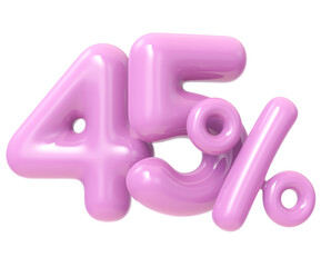 Naklejka premium A 3D pink number with pink and white accents