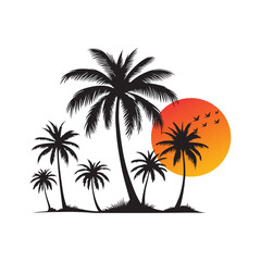 Palm tree vector art illustration eps 