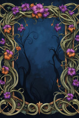 An intricately designed art nouveau-inspired illustrations featuring a gothic halloween theme, generative ai