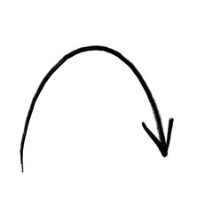 black arrow marker isolated png mark hand draw