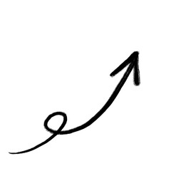 black arrow marker isolated png mark hand draw