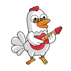 Chicken mascot logo design,fried chicken illustration, rooster