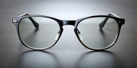 Timeless, minimalist black-rimmed eyeglasses sit isolated on a clean surface, showcasing the elegance of understated design and the beauty of refined, precision craftsmanship.