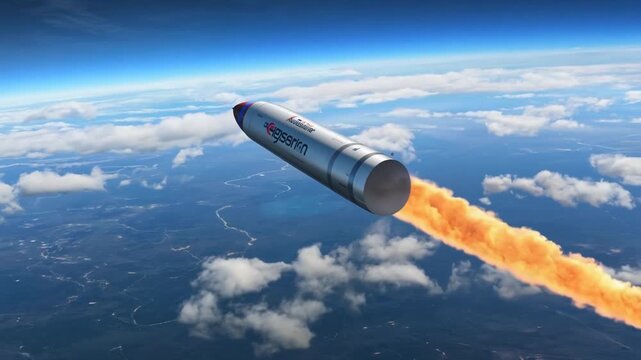 Hypersonic Missile Propelling Above Earth at Mach Speed Generative AI