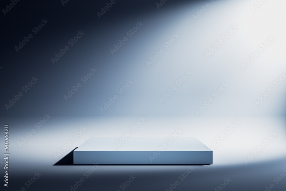 Aufkleber Abstract 3D studio background with a spotlight on a platform. 3D Rendering