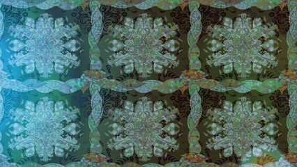 baroque floral seamless pattern in gold over colors
