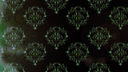 baroque floral seamless pattern in gold over colors