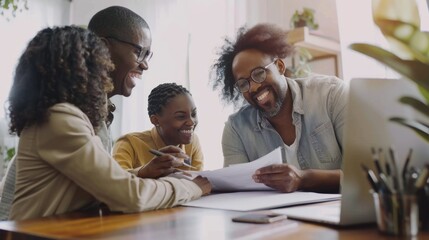 Obraz premium Happy Diverse Team Discussing Business Strategy.