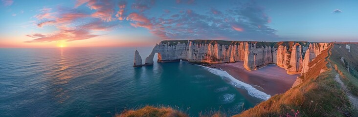 Etretat Coast Panorama Normandy France