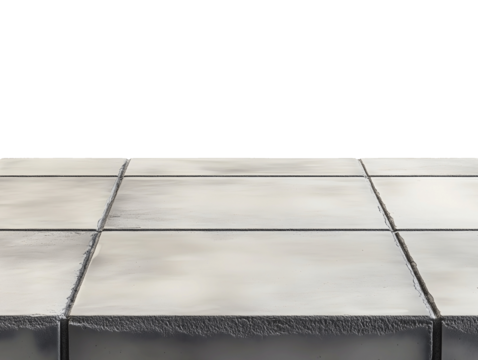 Concrete tile isolated on transparent or white background