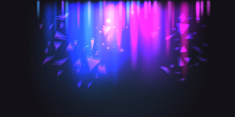 Aurora element design on dark background. Background aurora template. Bright light. Northern lights. Vector illustration. Design for background, wallpaper, postcard, web, banner, cover.