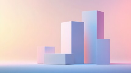 Abstract geometric shapes in pastel colors, perfect for modern design, presentations, and creative projects.