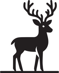 deer silhouette vector art illustration