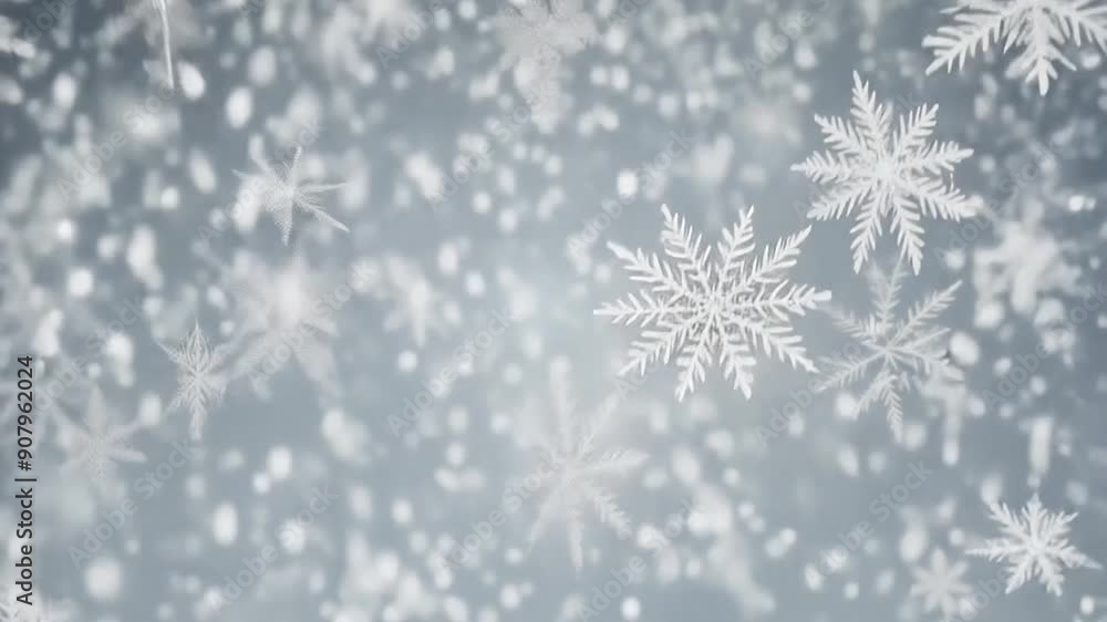 Poster realistic snowfall animation with transparent background generative ai