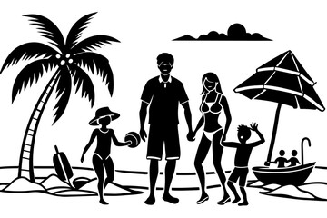 Fototapeta premium family on the beach