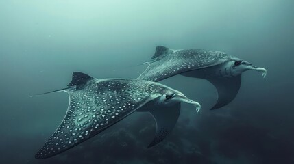 a couple of large fish swimming in the ocean