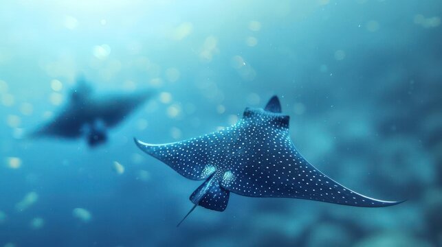 a couple of stingfish swimming in the ocean