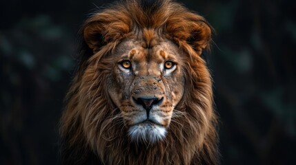 Fototapeta premium a close up of a lion with a black background