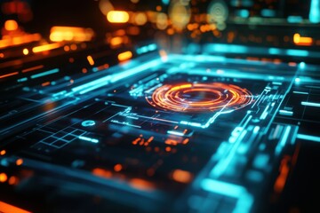 Augmented reality holographic HUD tilt-shift lens, with copy space