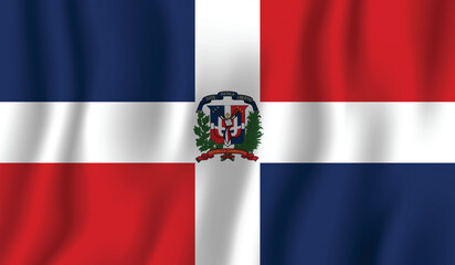 Realistic Dominican Republic national flag perfect color, scale, and proportion.