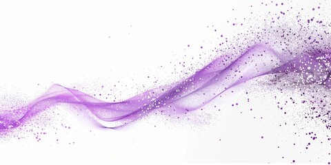 A purple wave of particles on a white background in the style of a purple sparkle glitter smoke effect.