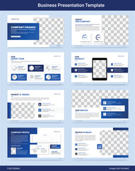 Company finance presentation slide template landing page design