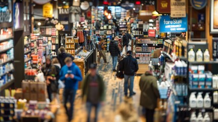 Obraz premium Blurred People Shopping in a Store.