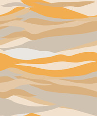 Colored textured vector seamless background, pattern with sand abstract lines and shapes. Marble, stone, Beige quartz, protective clothing, tiger stripes