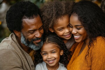 Loving black family enjoys in their time together outdoors, Generative AI