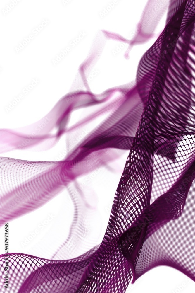 Poster a purple fabric with a mesh pattern. the image has a dreamy, ethereal quality to it