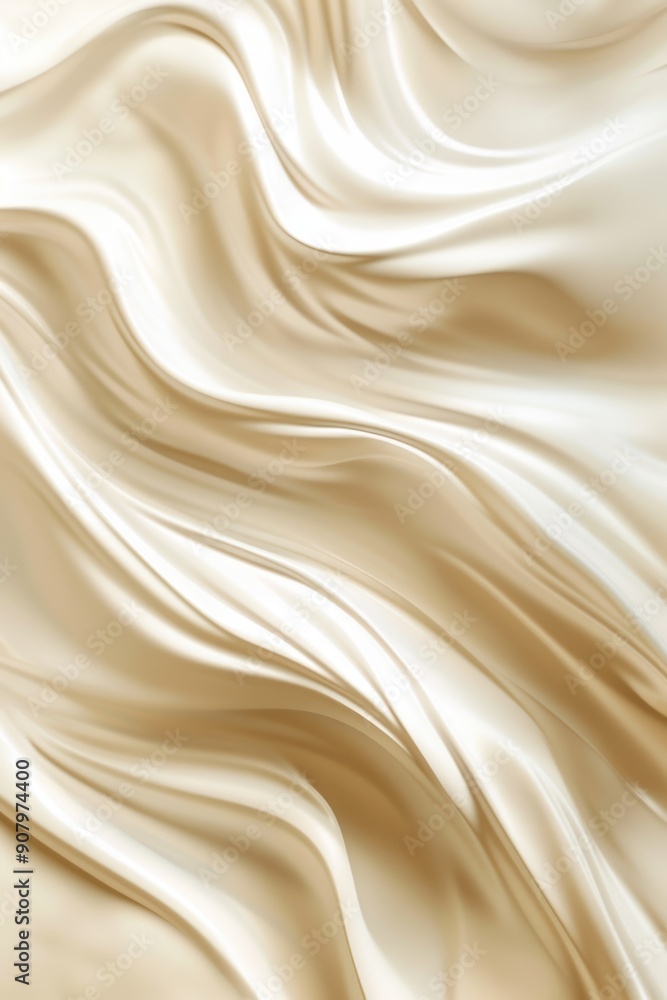 Poster a white fabric with a wavy pattern. the fabric is made of silk and has a smooth texture. the color o