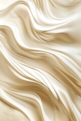 Obraz premium A white fabric with a wavy pattern. The fabric is made of silk and has a smooth texture. The color of the fabric is a light shade of beige