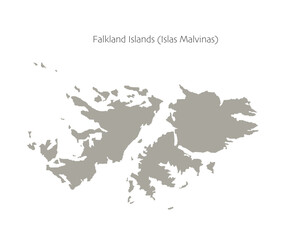 High detailed vector map of the Falkland islands flat silhouette. 