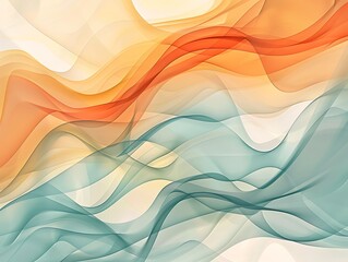 Obraz premium The image is a colorful abstract painting. It has a wave-like pattern 