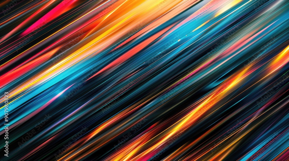 Poster an abstract background with dynamic diagonal lines in contrasting colors, providing a sense of movem