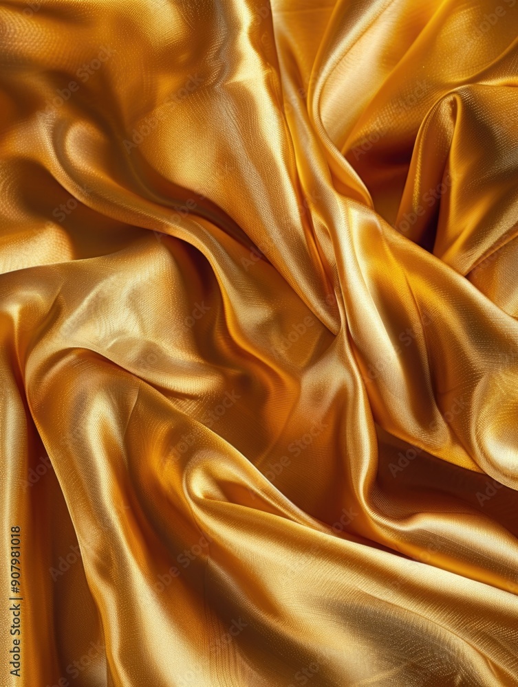 Poster a gold fabric with a pattern of swirls. the fabric is very soft and shiny. it is used for a fancy dr