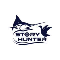 Premium Marlin Duck Hunting logo design - Earth Shohag :)