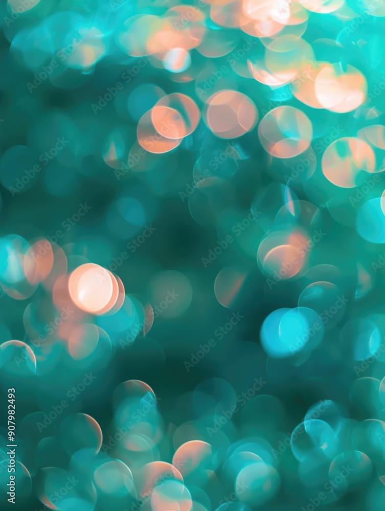 Poster a blue background with many small circles. the circles are of different sizes and colors. the backgr