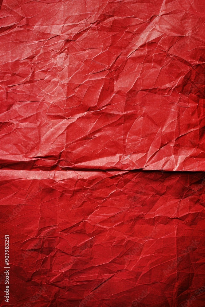 Poster a red paper with a rough texture. the paper is crumpled and torn, giving it a sense of disarray and 