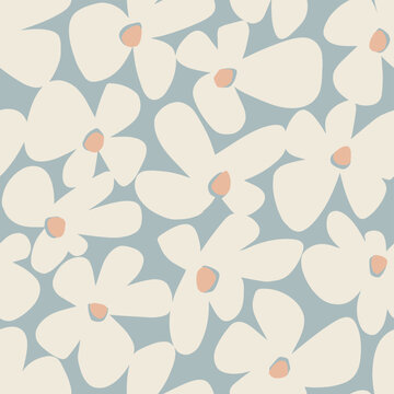 Fototapeta Vector cute floral illustration seamless repeat pattern digital artwork