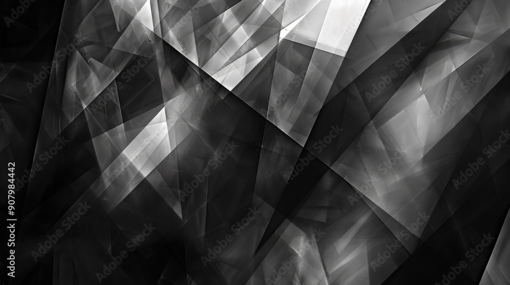 Fototapete Sharp, angular lines in monochromatic tones create a striking abstract background.