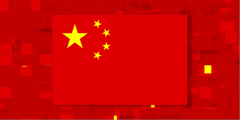 creative abstract of the flag of China, chinese flag colors background, red and yellow backdrop
