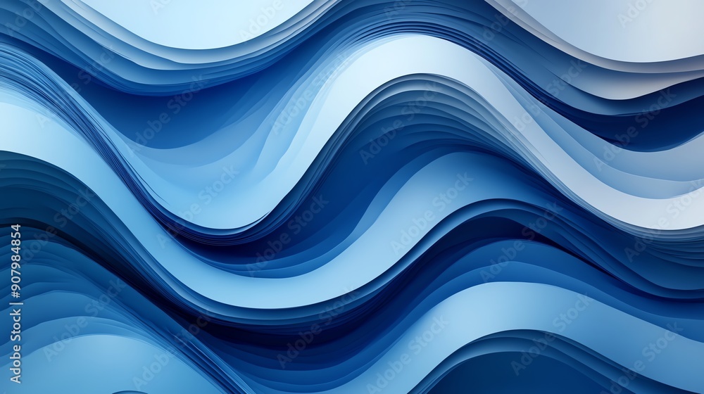 Poster abstract wave patterns with smooth lines