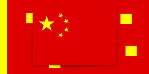 creative abstract of the flag of China, chinese flag colors background, red and yellow backdrop