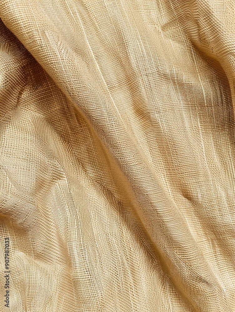 Aufkleber a gold fabric with a pattern of gold and white. the fabric is folded and has a shiny texture